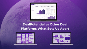 Comparison of DealPotential vs other deal sourcing platforms, showing dashboards and analytics tools that highlight key differences in data insights.