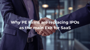 PE replaces IPOs as main exit for SaaS — handshake symbolizing private equity deal