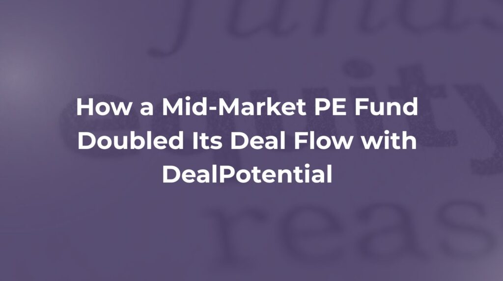 private equity background design in DealPotential brand colors with subtle data and finance theme