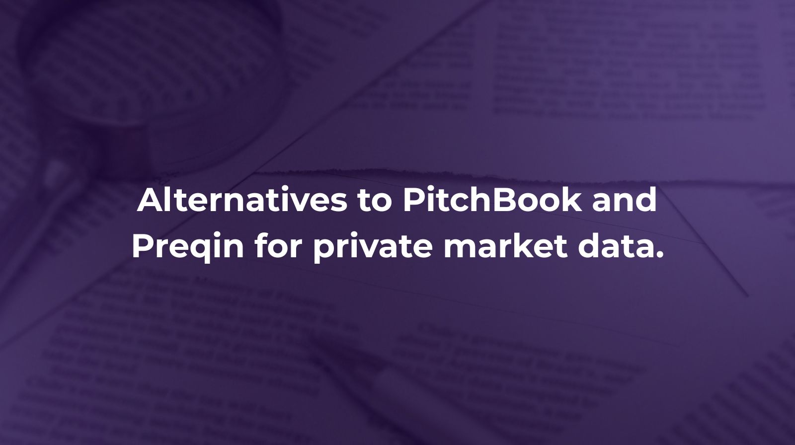 alternatives to pitchbook and preqin dashboard